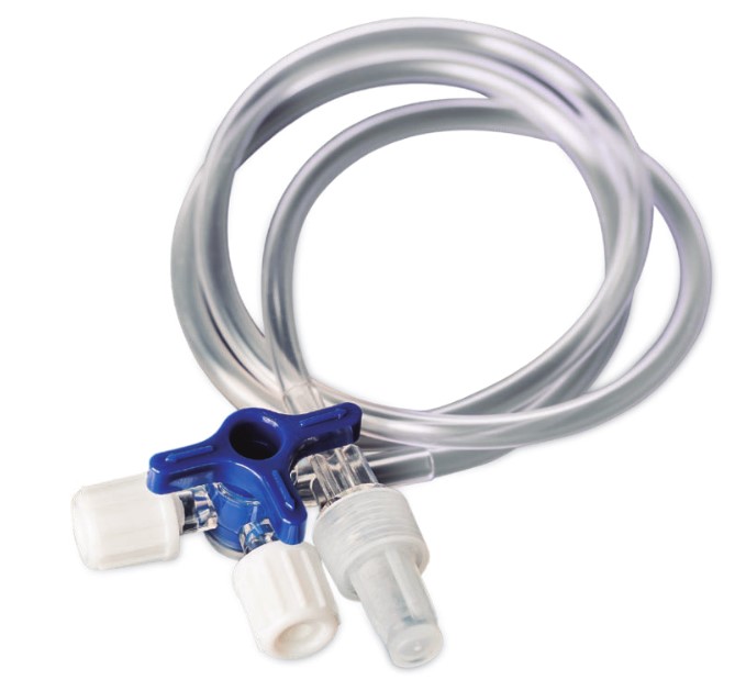 LLAVE DE TRES VÍAS CON TUBO